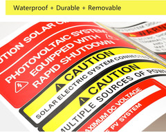 Photovoltaic Solar System Installer Label Kit | 2020 | 2017 Code | Electrical