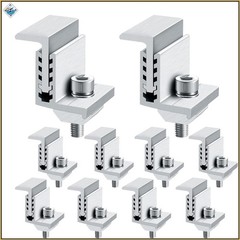 Quality Aluminum End Clamps for Solar Panels, 10 Adjustable Mounting Accessories