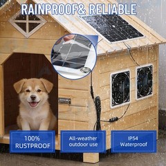 Solar Panel Fan Kit, 30W Weatherproof Solar Panel for Small Chicken Coops