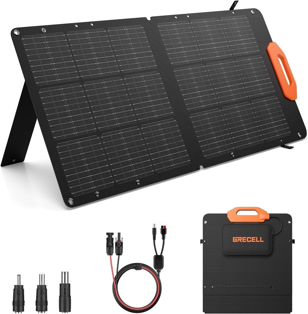 GRECELL 100W Solar Panel Power Stations, Foldable & Portable 21.5V Solar Charger