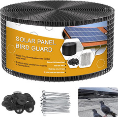 Solar Panel Bird Guard,8In X 100Ft Critter Guard Galvanized PVC Coated Mesh Roll
