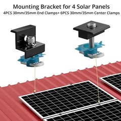10 PCS Solar Panel Mounting Brackets for Unistrut, Aluminium 30mm/35mm 6 x T-…