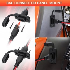 Weatherproof Rectangular Power Socket Sidewall Port, Quick Connect, IP67, 1.15FT