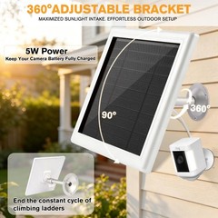 5W Solar Charger for Ring Stick Up Cam & Spotlight Cam – Waterproof, 16.4ft Cabl
