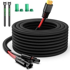 Solar to XT60 Charge Extension Cable with Solar 12AWG 20Ft Red and Black