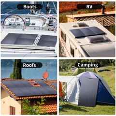 200 Watt Flexible ETFE Mono Solar Panel 18V 12V Car Boat RV Home Rooftop Camping