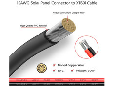 10AWG 2FT Solar to XT60i Cable 2 10 25 35 50 75 100FT Solar Connector to XT60i A
