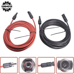 4mm²/12AWG 20FT Black+Red Solar Panel Extension Cable Wire Connector 1 Pair