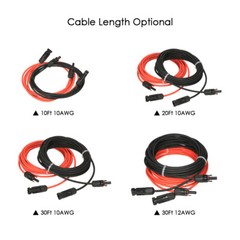 1Pair 10AWG 10ft Solar Panel Extension Cable Wire Female&Male Connector Set U6M5