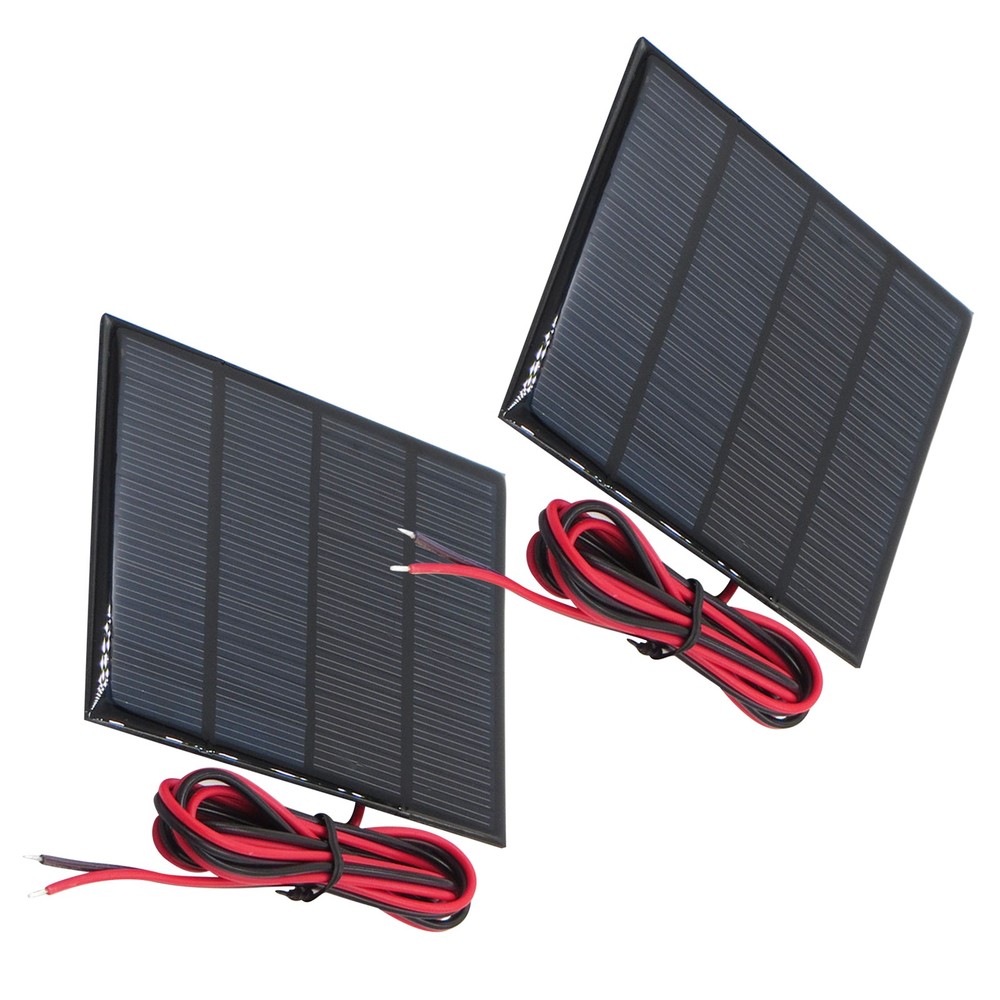 2* 12V 1.5W Solar Panel Small Cell Module Epoxy Mobile DC Battery Charger DIY j