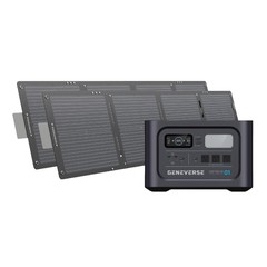 GENEVERSE 1210Wh Solar Generator Bundle: (60-GVUS-SG2M2) – BLACK