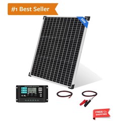 50W Solar Panel Kit with 12V/24V 10A PWM Charge Controller High Efficiency Mo…