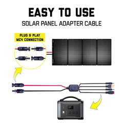 MC4 Solar Panel to Portable Power Station Adapter Cable, XT60 / Anderson / DC790