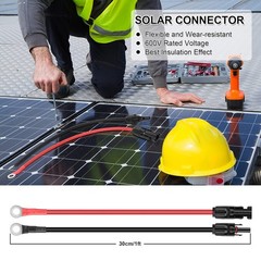 1Ft 10 Gauge Wire Solar To O Ring Cable Solar Panel Adapter Kit Cable Connetor