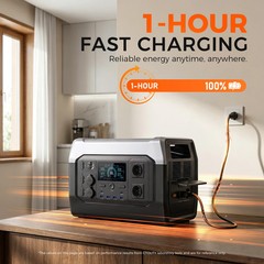 CTOLITY Portable Power Station LiFePO4 1024Wh Solar Generator Backup 2400W