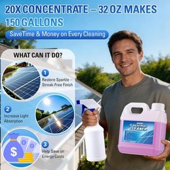 Solar Panel Cleaning Kits with Spray Bottle, Super Concentrated Cleaning Solu…