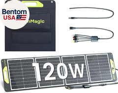 120W Portable Solar Panel 19V, 120W Foldable Solar Panels Kit with Adjustable Ki