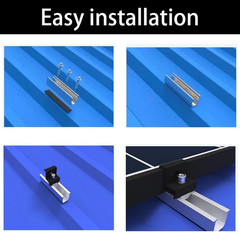 Solar Panel Bracket Kit, 12 Pcs Aluminium Mounting Rail 200Mm, Solar Panel Mount