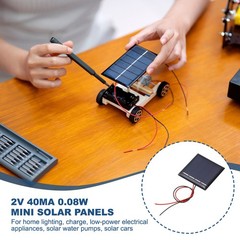10Pcs 2V 0.08W 40mA Mini Solar Panels with Cable