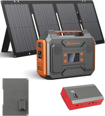 300 W Portable Solar Power Station Generator with Foldable 60W Solar Panel Charg