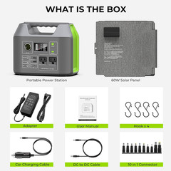 Portable Solar Generator, 300W Portable Power Station with Foldable 60W Solar Pa