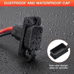 Weatherproof Rectangular Power Socket Sidewall Port, Quick Connect, IP67, 1.15FT