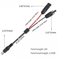 Solar Panel Connector to DC 8mm Adapter Extension Cable 16 AWG with DC 5.5mmx2.5