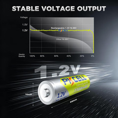 Rechargeable AAA Batteries 1.2V 1100mAh NiMH Low Self Discharge Pack of 12