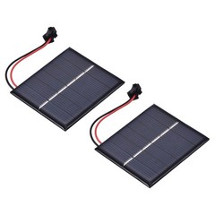 2Pcs 3V 0.45W 150mA Mini Polycrystalline Solar Panel with Cable 2.4×2.2″/60x55mm