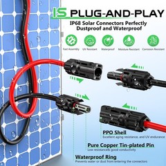 30FT 10AWG XT60 Solar Charging Extension Cable Adapter for RV Power Station