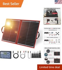 Efficient 100W Foldable Solar Panel with Standalone Controller & Accessories