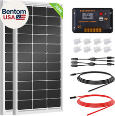 200 Watts 12 Volt/24 Volt Solar Panel Kit with High Efficiency Monocrystalline S