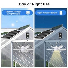 Fanspex 20.5” Solar Rechargeable Ceiling Fan Light with Battery Backup, 25W