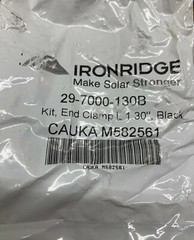Lot of 4 Ironridge Solar Mount End Clamps 29-7000-130B Size L 1.30″ Black