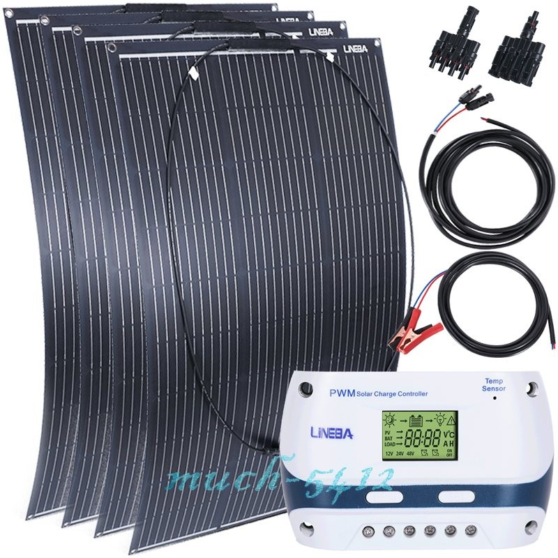 100W 200W 400W Mono Solar Panel 18V battery Charging Off-Grid power RV Home boat