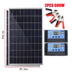 300W 12V Solar Panel Kit Complete Polycrystalline USB Power Portable Outdoor Rec