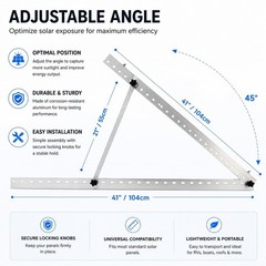 41″ Adjustable Solar Panel Mounting Brackets – Aluminum Stand for RV, Boat, Off-