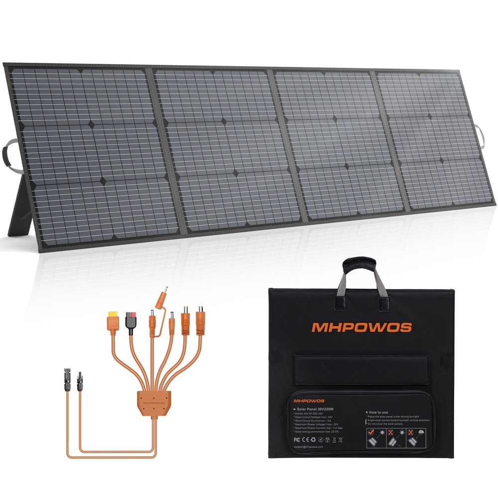 20V Solar Panel Portable 220W 40 for ECOFLOW Delta 2 / DELTA 3 Plus Powerstation