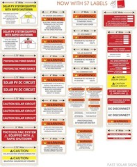 57-Piece Photovoltaic Solar Label Kit – NEC Compliant & Weatherproof Safety Set