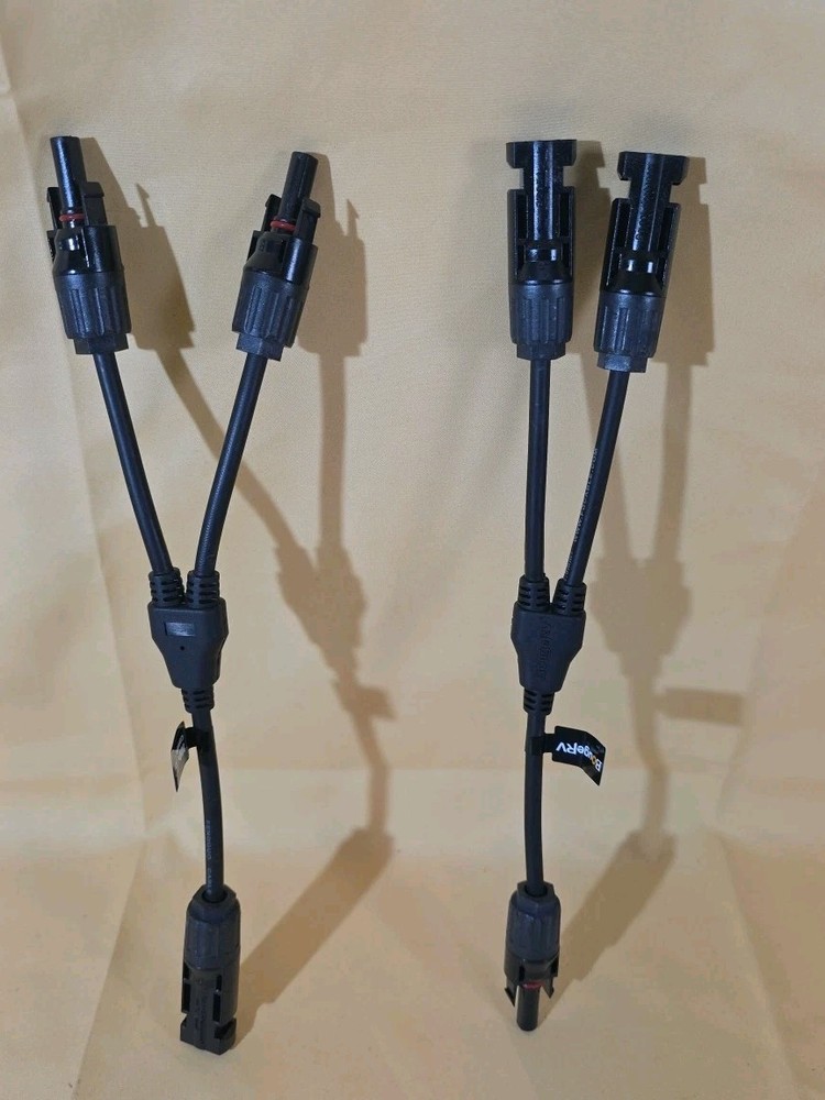 BougeRV Y Branch Solar Connectors for Solar Panel 2 pcs 12guage
