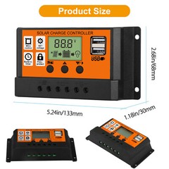100A MTTP Solar Charge Controller Panel Battery LCD Regulator Dual USB 24/12V