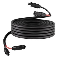 30ft 10 AWG Solar Wire, -40°F–194°F Rated, XLPE Jacket, MC4 Connectors