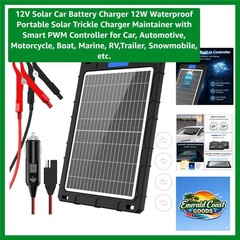 Portable 12W Solar Battery Charger with Smart PWM – Eco-Friendly Trickle Charger