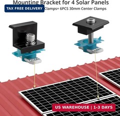 Anbte 10 PCS Solar Panel Mounting Brackets for Unistrut, Aluminium 30mm 6 x T-Sh
