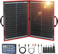 100W Portable Foldable Solar Panel Kit (19X26In, 5.3Lb), with Separate Controlle