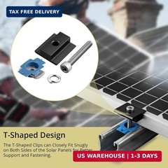 10pcs Solar Panels Mid Clamps for Unistrut, Aluminium Solar Panel Brackets