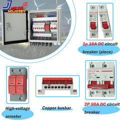 Hardcover 6 Strings Solar Combiner Box 80A DC Main Circuit Breaker w/Power Surge