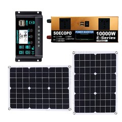10000W Solar Kit Inverter 12V24V-110V/220V + 2pcs Solar Panels + Controller 100A