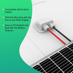 Solar Weatherproof Double Cable Entry Gland, Cable through RV Roof Solar Junctio