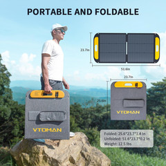 Portable Solar Panel for Solar Generator, 110W 19V Folding Solar Charger with 23